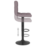 Tabourets de bar lot de 2 taupe tissu