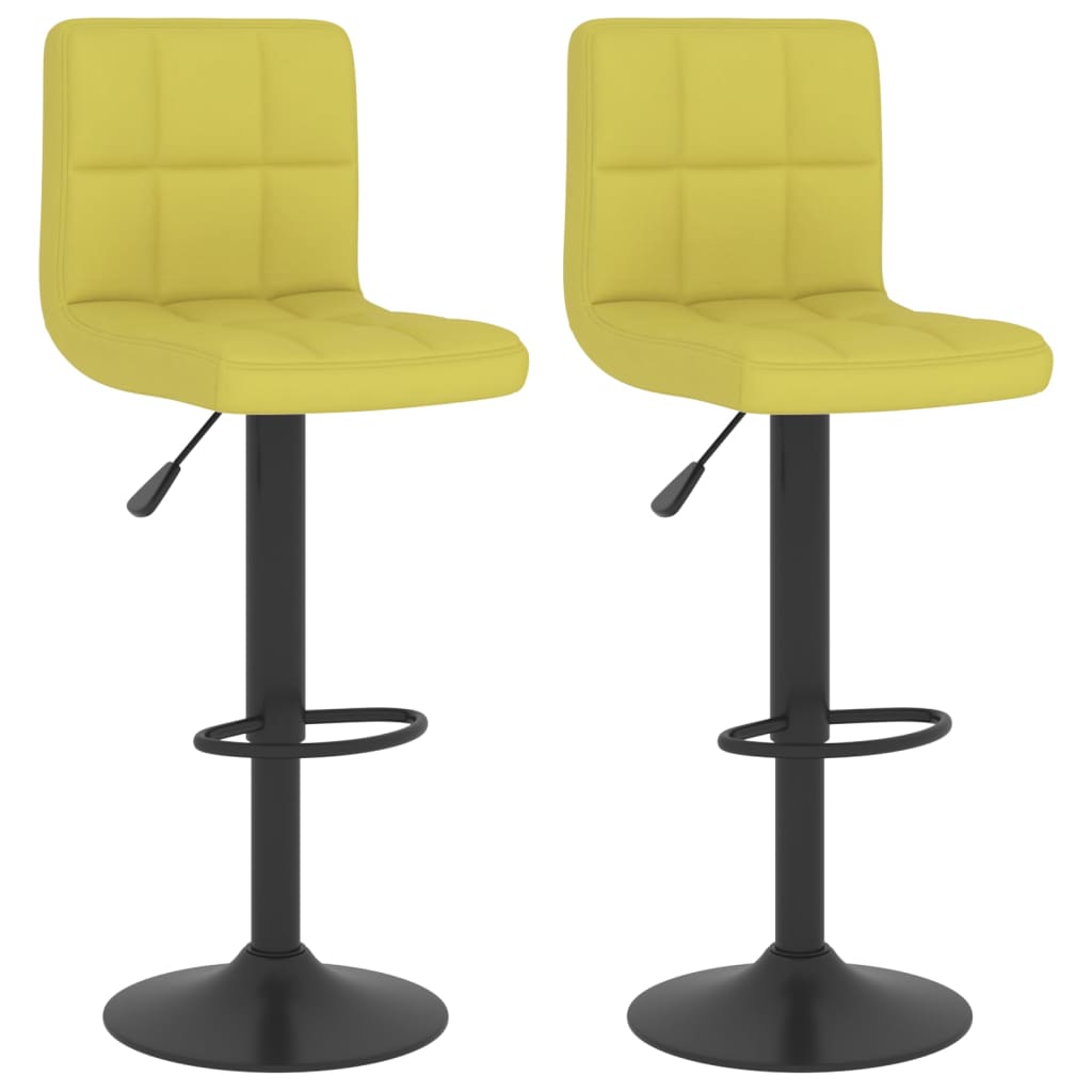 Tabourets de bar lot de 2 vert tissu