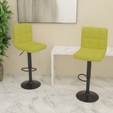 Tabourets de bar lot de 2 vert tissu