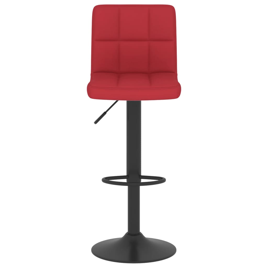 Tabourets de bar lot de 2 rouge bordeaux tissu