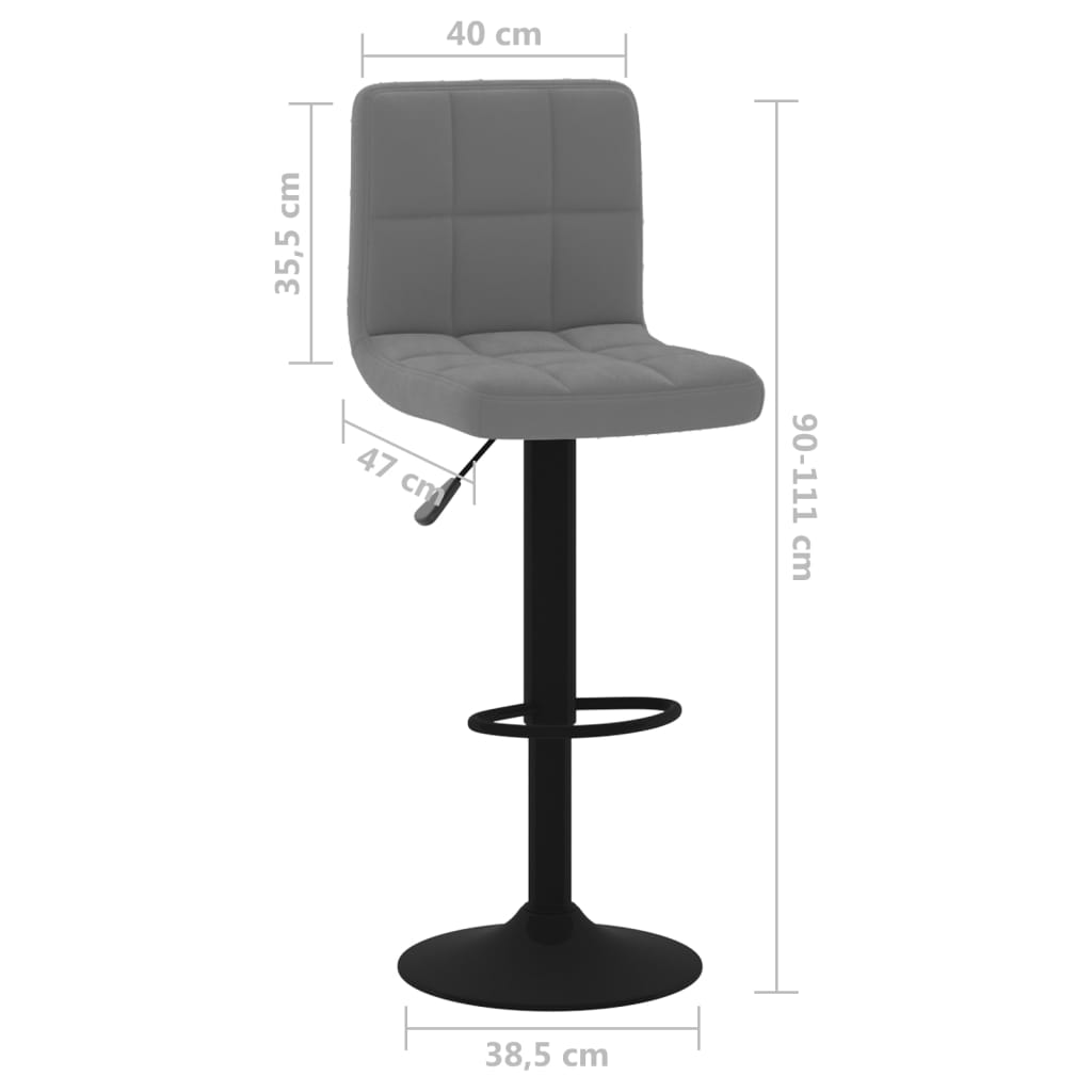 Tabouret de bar Gris foncé Velours