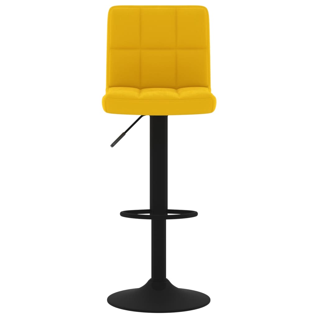 Tabouret de bar Jaune moutarde Velours