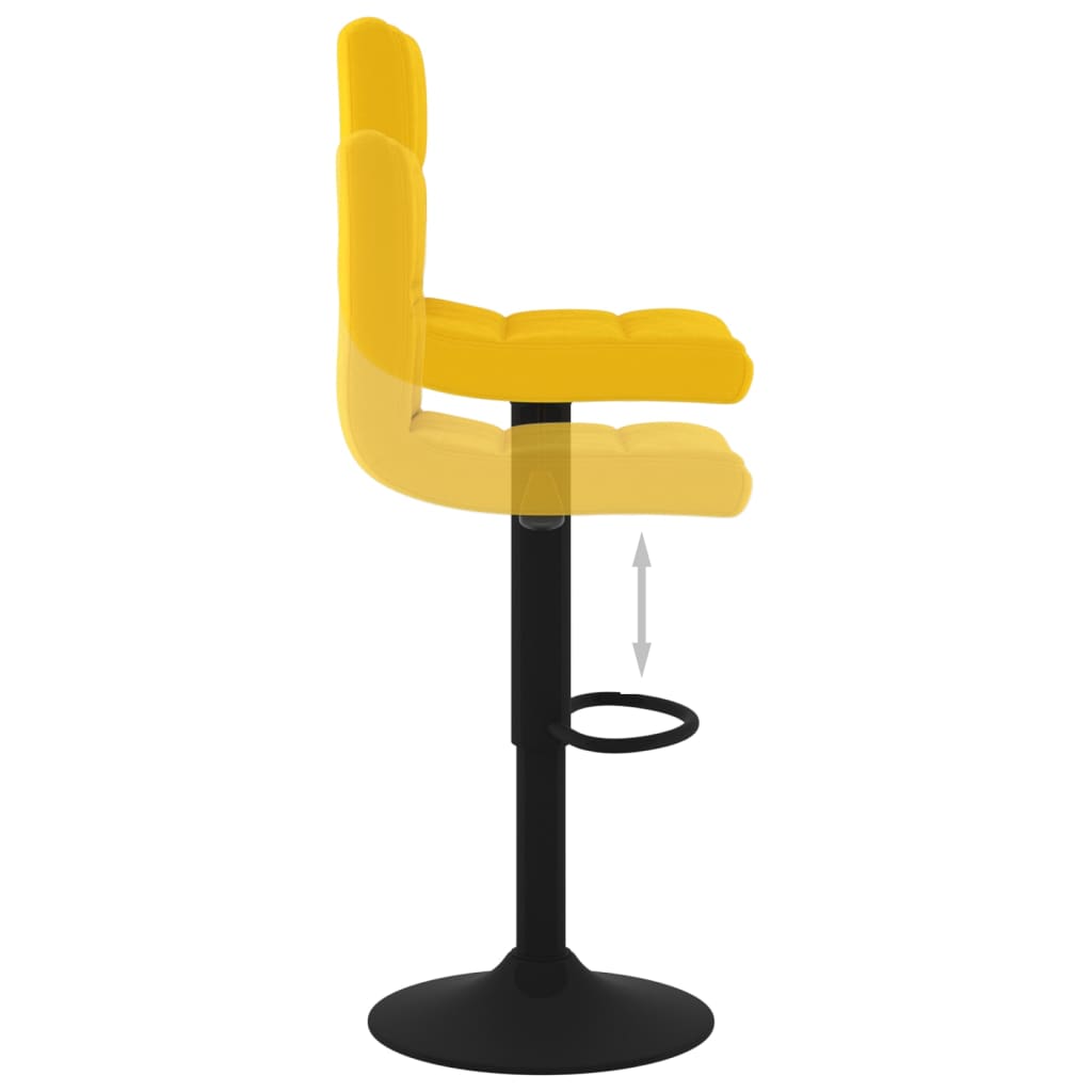 Tabouret de bar Jaune moutarde Velours