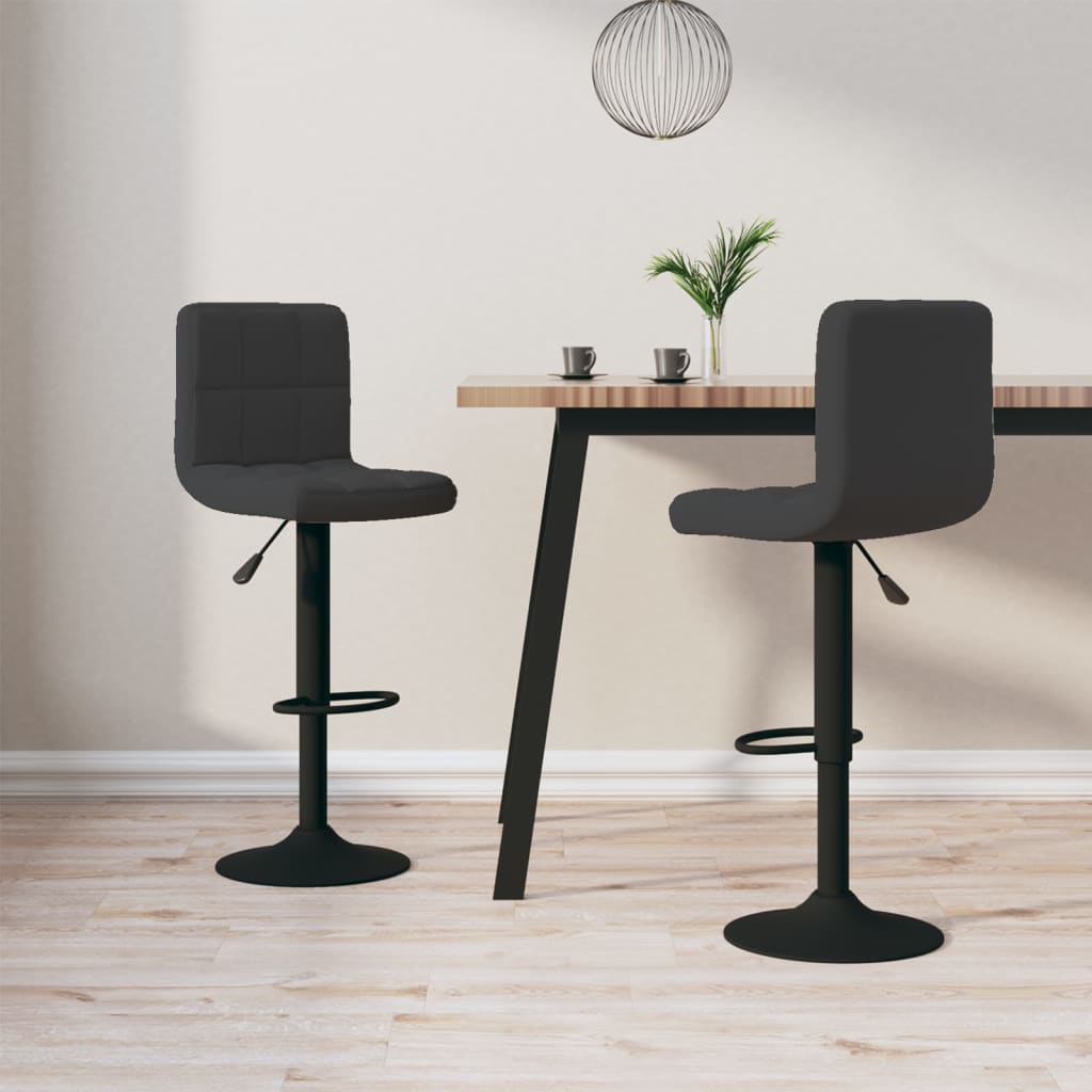 Tabourets de bar lot de 2 noir velours