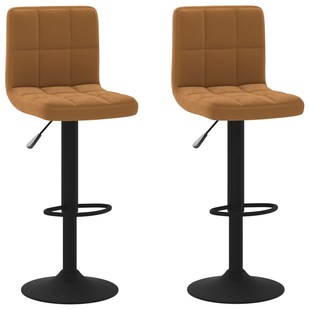 Tabourets de bar lot de 2 marron velours