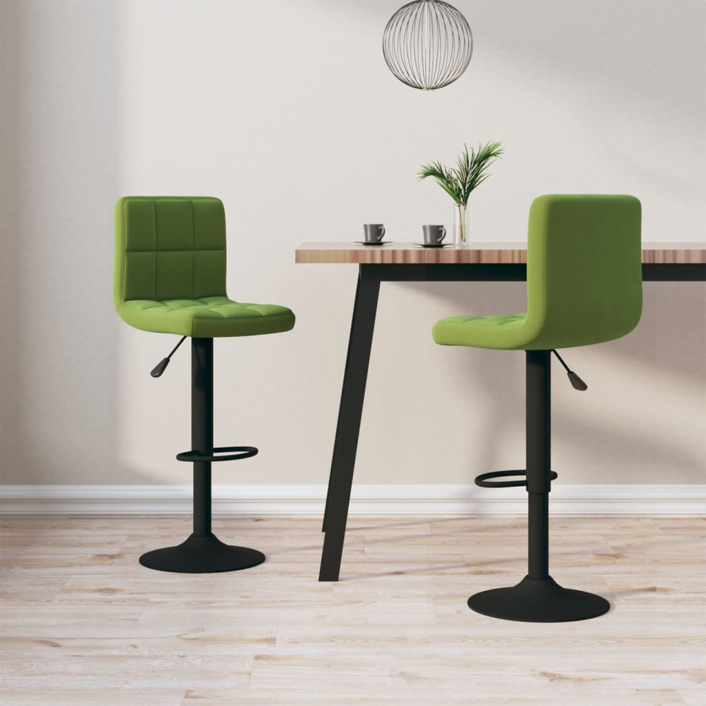 Tabourets de bar lot de 2 vert clair velours