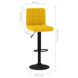 Tabourets de bar lot de 2 jaune moutarde velours