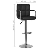 Tabourets de bar lot de 2 noir similicuir