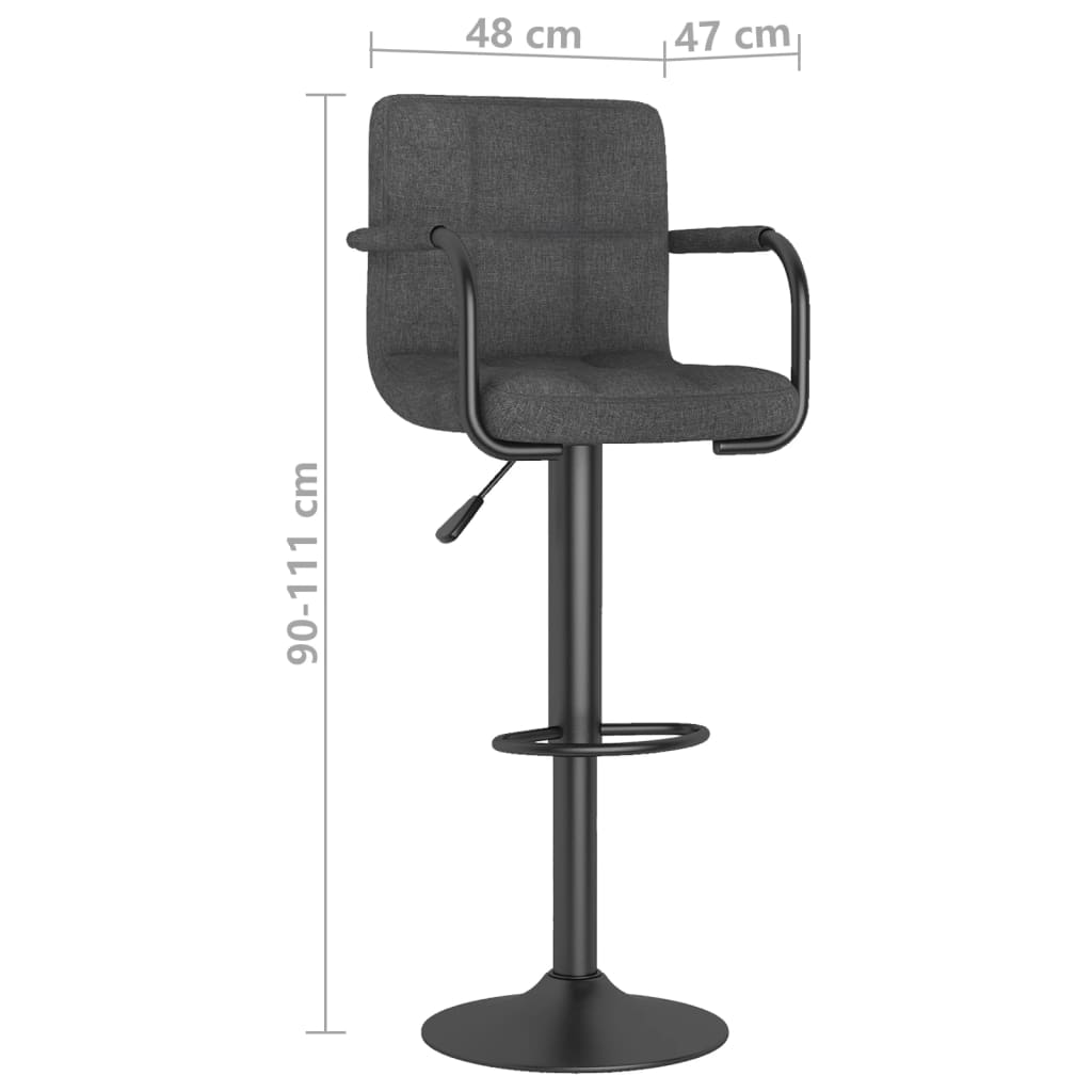 Tabouret de bar Gris foncé Tissu