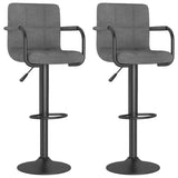 Tabourets de bar lot de 2 gris clair tissu