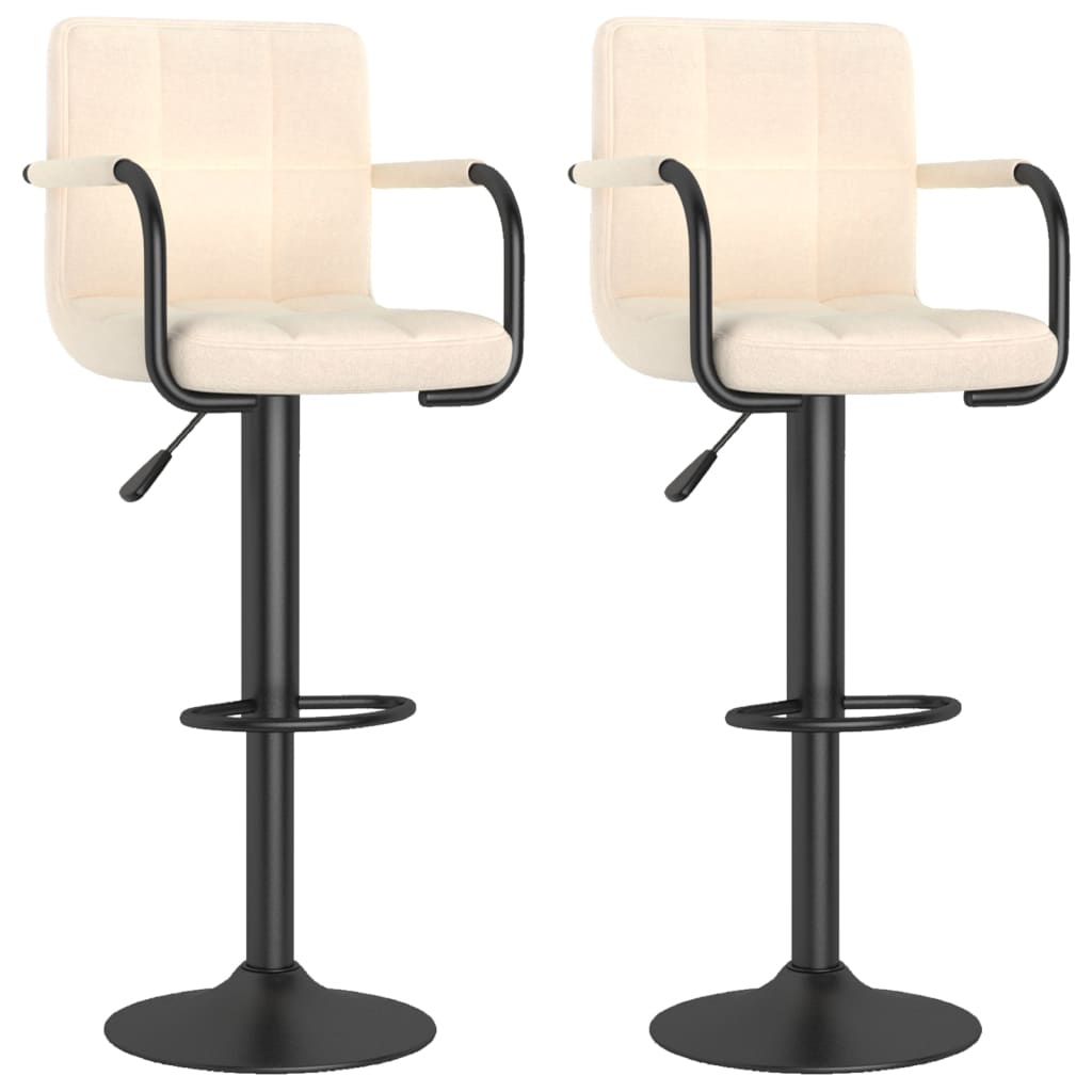 Bar stools set of 2 cream fabric