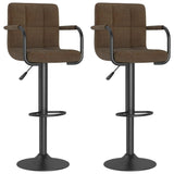 Tabourets de bar lot de 2 marron tissu