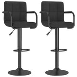 Tabourets de bar lot de 2 noir tissu