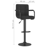 Tabourets de bar lot de 2 noir tissu