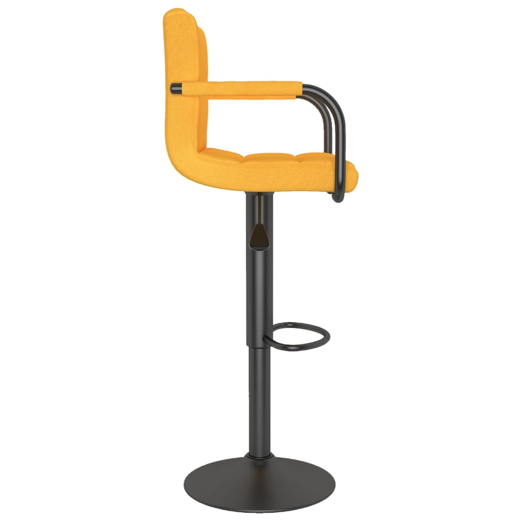 Tabourets de bar lot de 2 jaune moutarde tissu