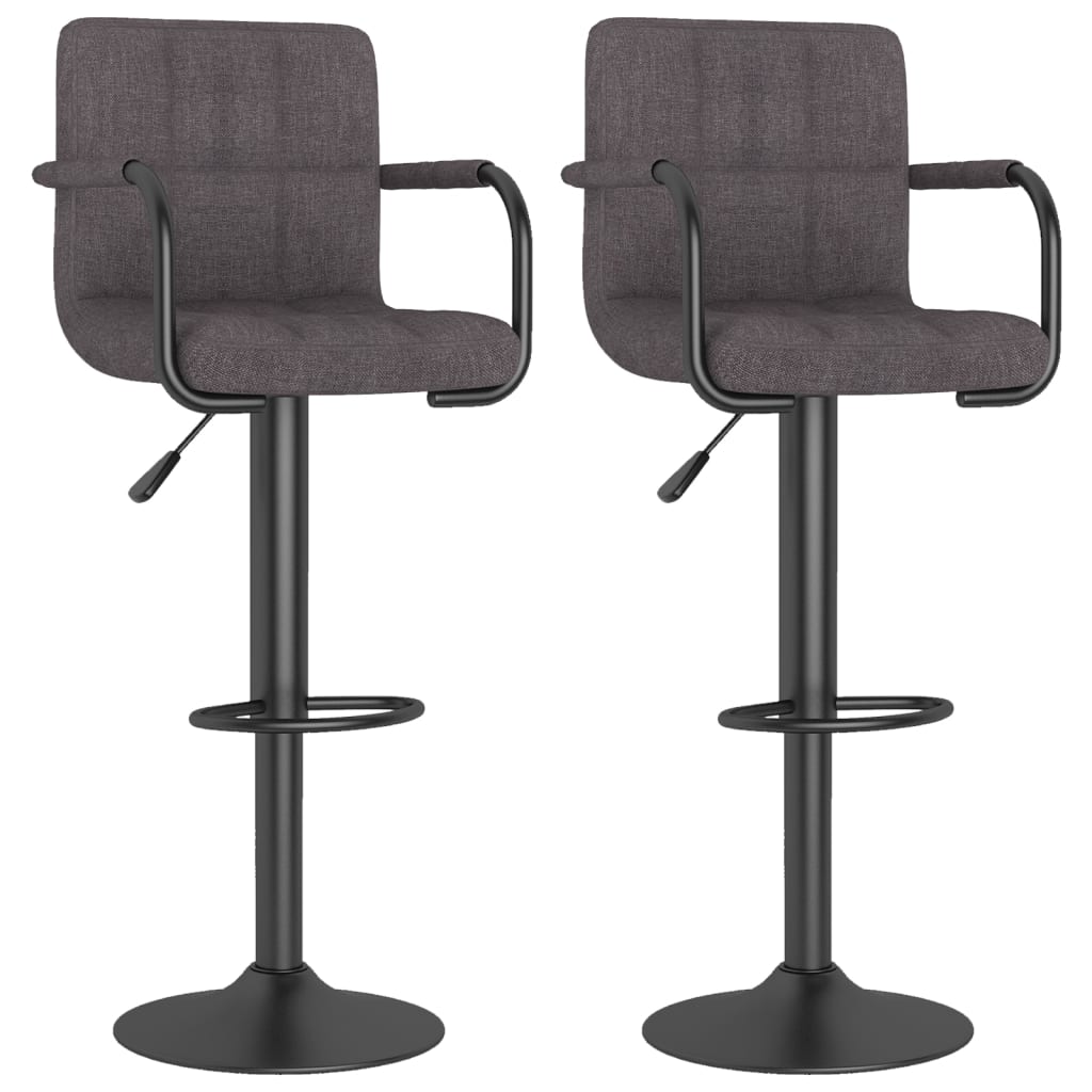 Bar stools set of 2 taupe fabric