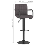 Tabourets de bar lot de 2 taupe tissu