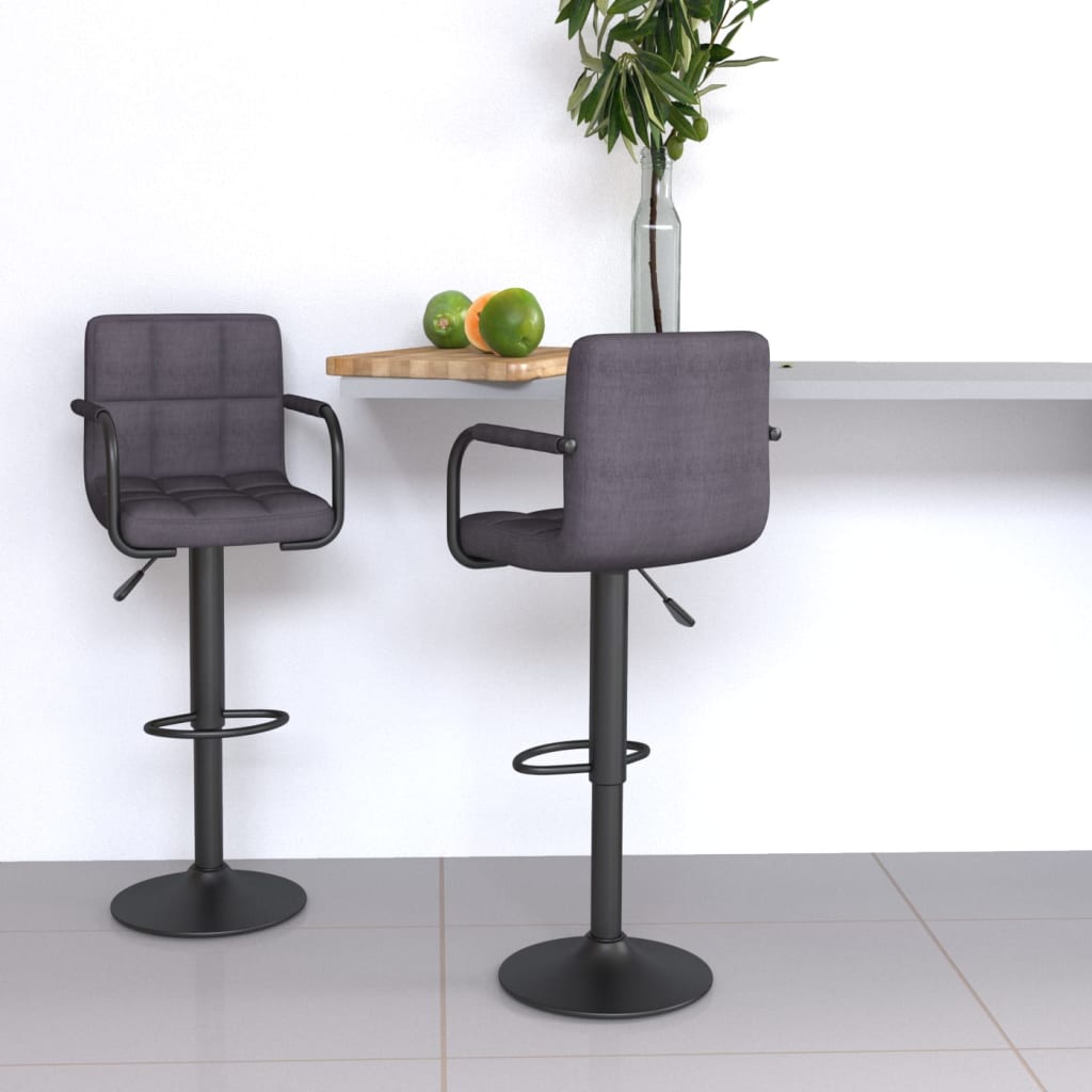 Bar stools set of 2 taupe fabric