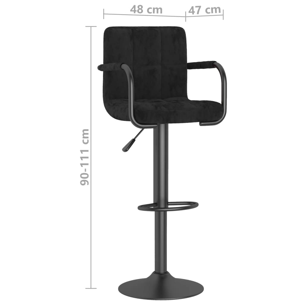 Tabouret de bar Noir Velours