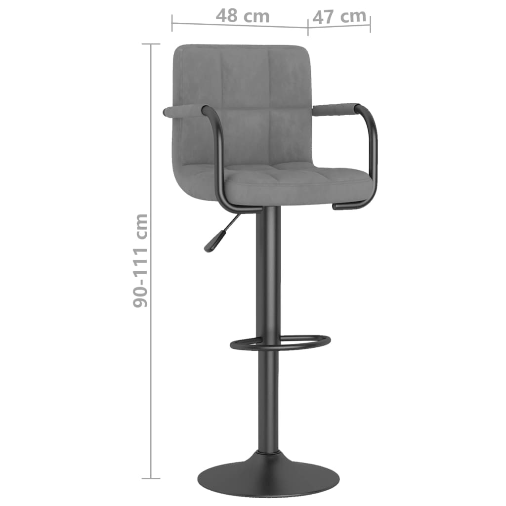 Tabouret de bar Gris clair Velours