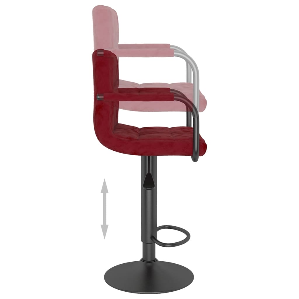 Tabouret de bar Rouge bordeaux Velours