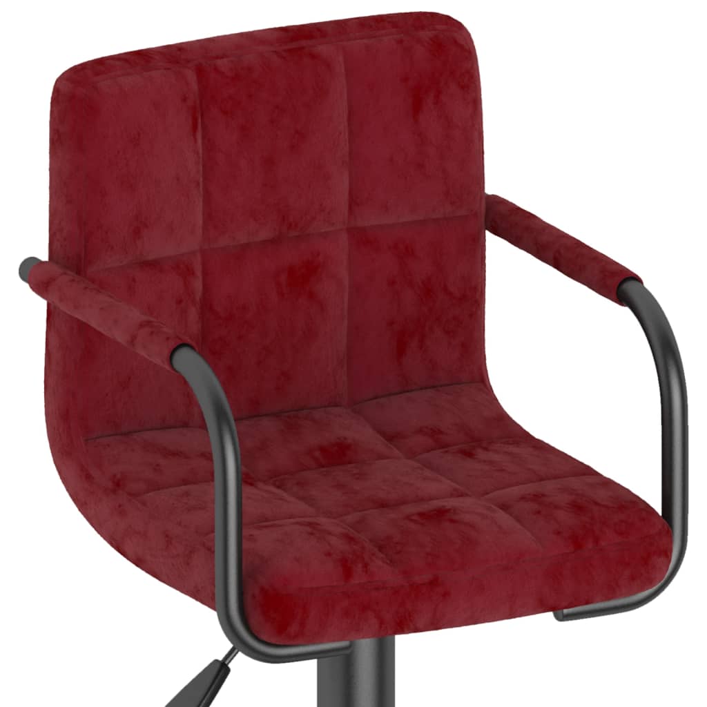 Tabouret de bar Rouge bordeaux Velours