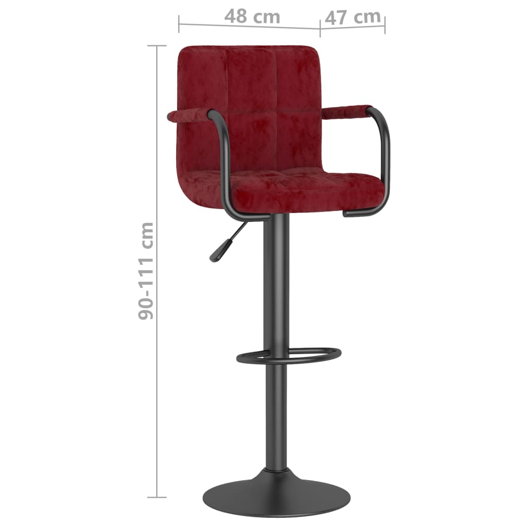 Tabouret de bar Rouge bordeaux Velours