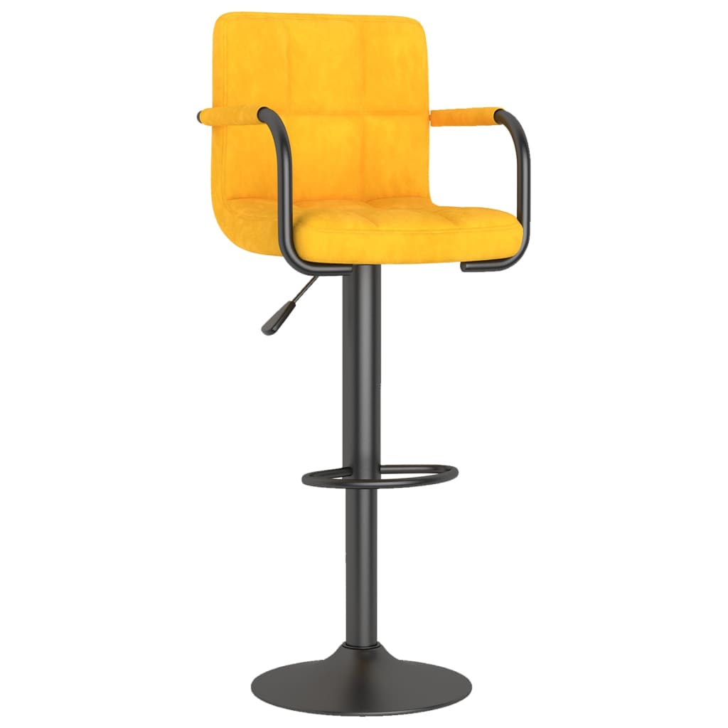 Tabouret de bar Jaune moutarde Velours