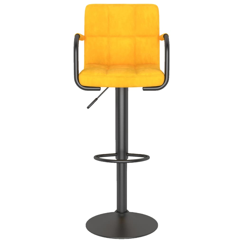 Tabouret de bar Jaune moutarde Velours