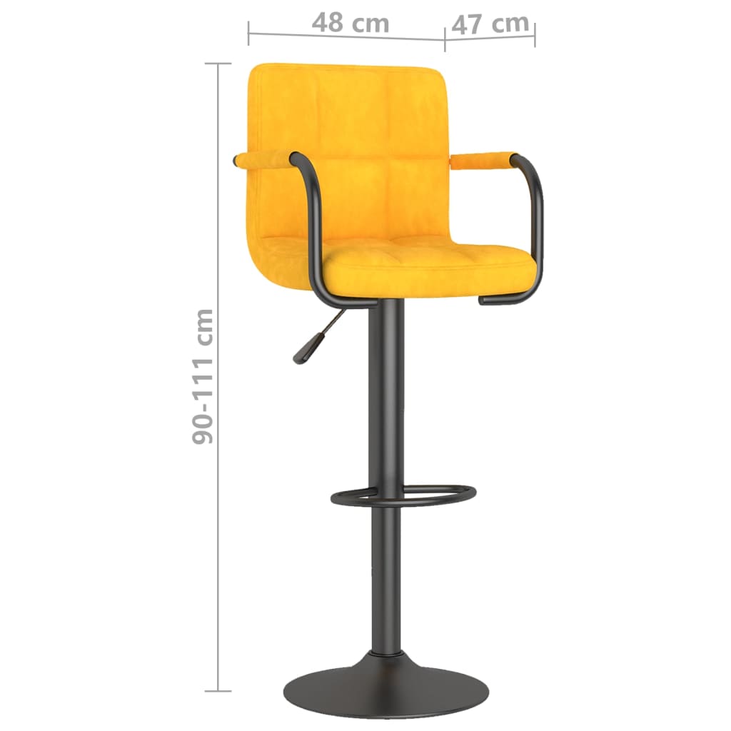 Tabouret de bar Jaune moutarde Velours