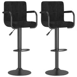 Tabourets de bar lot de 2 noir velours