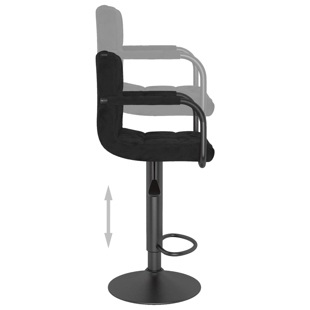 Tabourets de bar lot de 2 noir velours