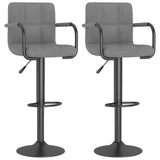 Tabourets de bar lot de 2 gris clair velours