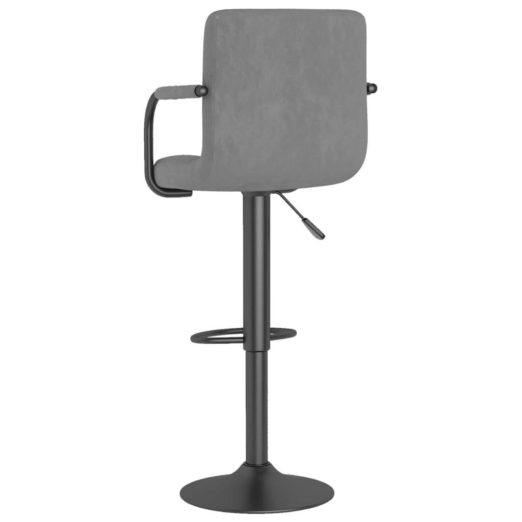 Tabourets de bar lot de 2 gris clair velours