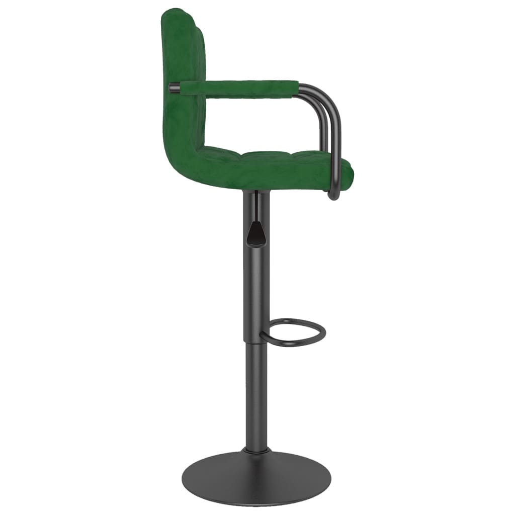 Tabourets de bar lot de 2 vert foncé velours