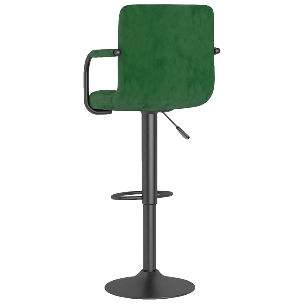 Tabourets de bar lot de 2 vert foncé velours