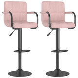 Tabourets de bar lot de 2 rose velours