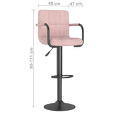 Tabourets de bar lot de 2 rose velours