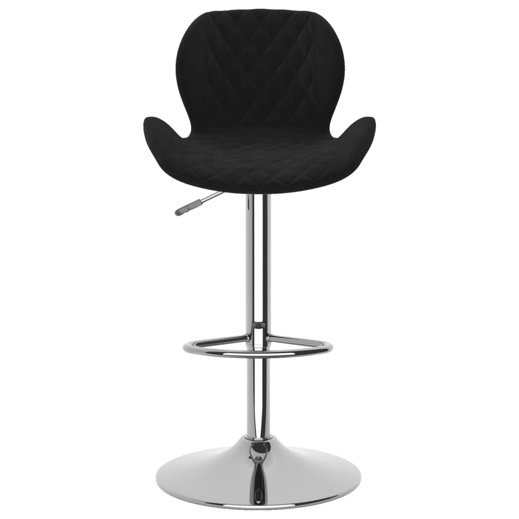 Tabourets de bar lot de 2 noir velours