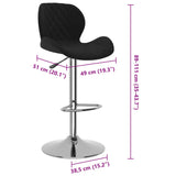 Tabourets de bar lot de 2 noir velours