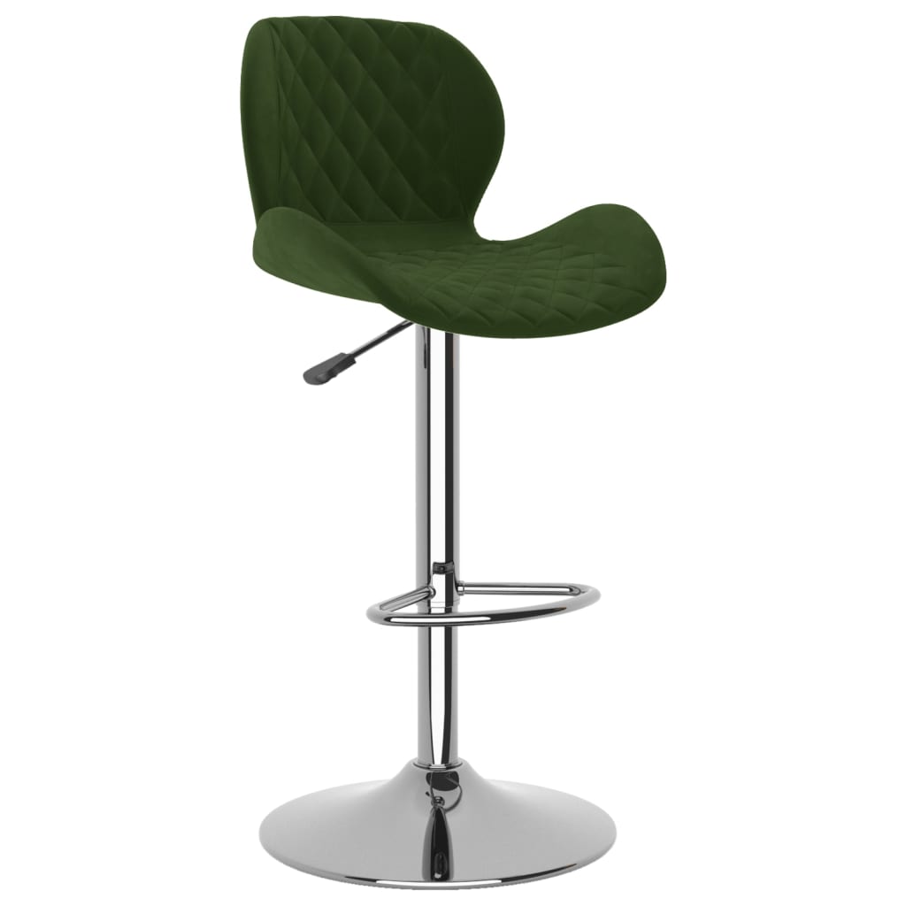 Tabourets de bar lot de 2 vert foncé velours