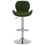 Tabourets de bar lot de 2 vert foncé velours