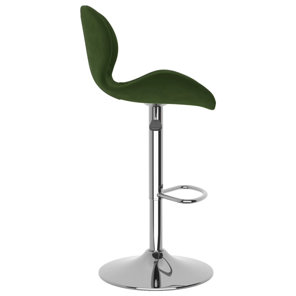 Tabourets de bar lot de 2 vert foncé velours