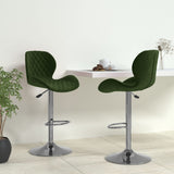 Tabourets de bar lot de 2 vert foncé velours