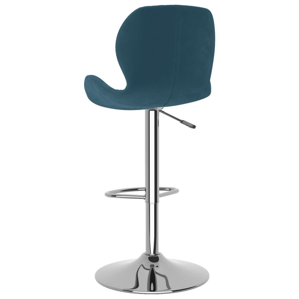 Tabourets de bar lot de 2 bleu velours