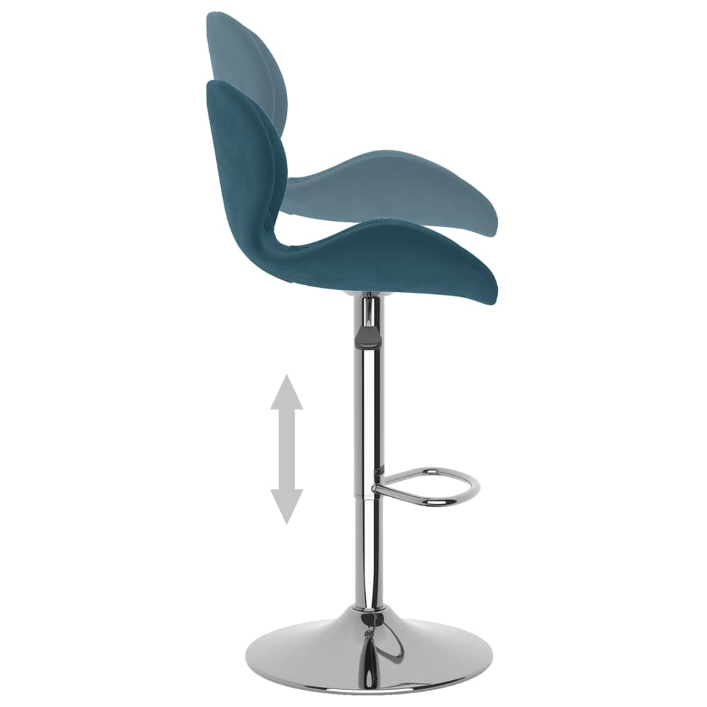 Tabourets de bar lot de 2 bleu velours