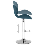 Tabourets de bar lot de 2 bleu velours