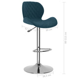 Tabourets de bar lot de 2 bleu velours