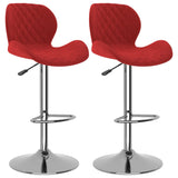 Tabourets de bar lot de 2 rouge bordeaux velours