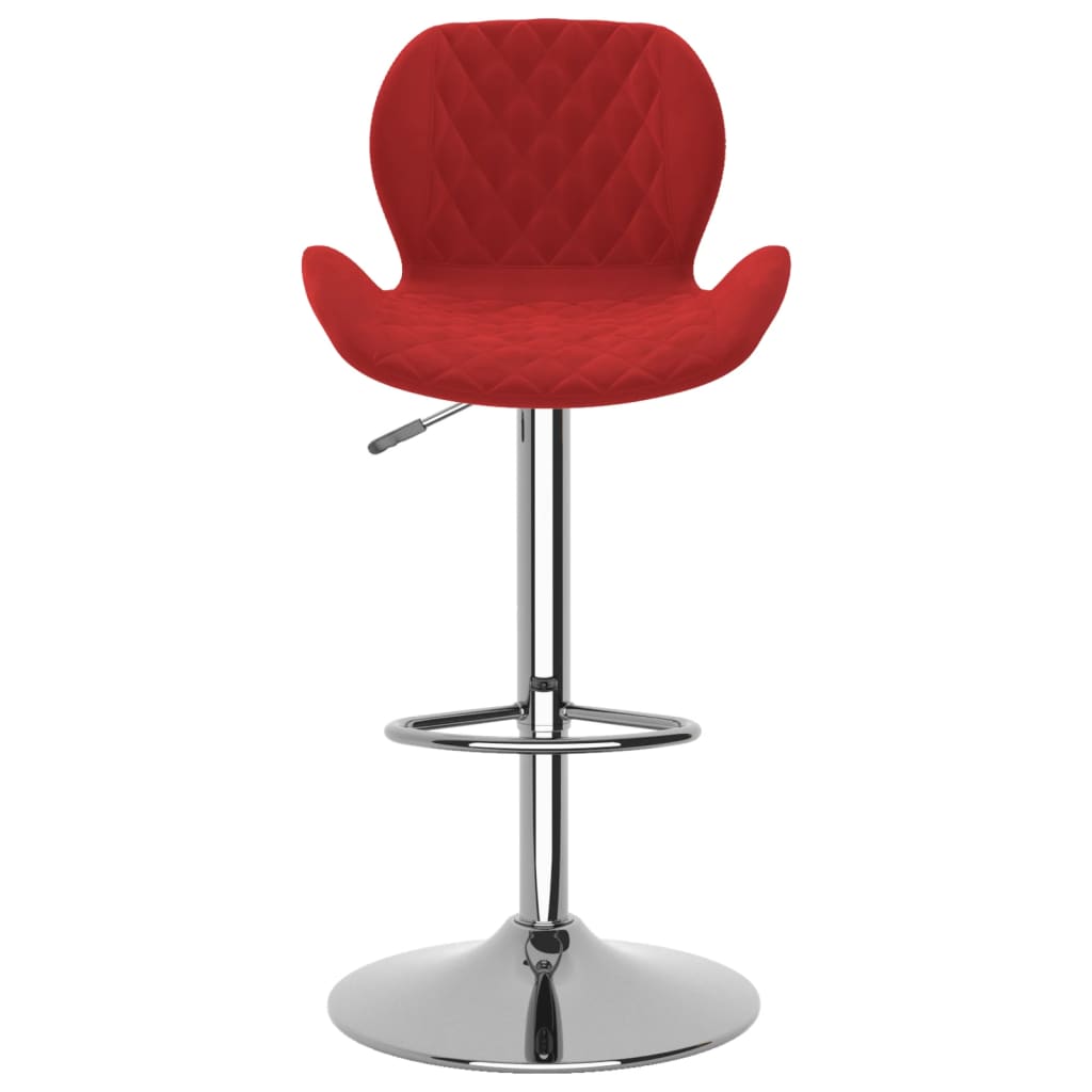 Tabourets de bar lot de 2 rouge bordeaux velours